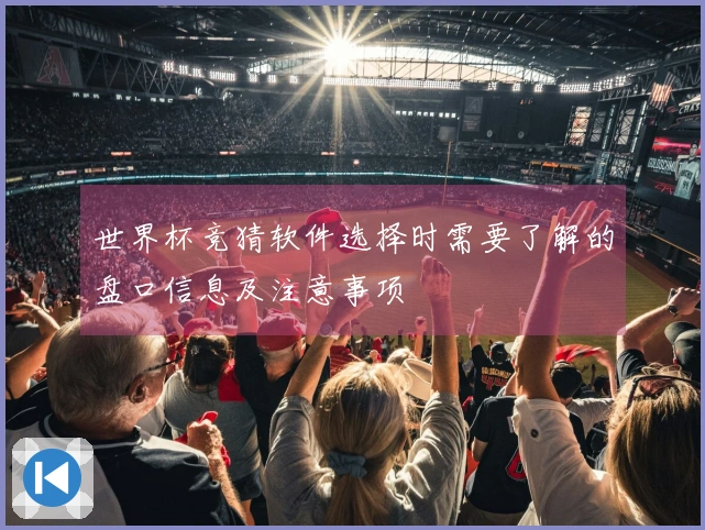 世界杯竞猜软件选择时需要了解的盘口信息及注意事项